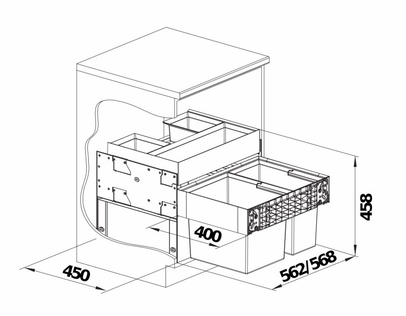 Система сортировки мусора Blanco Select II 60/2 Orga 526208